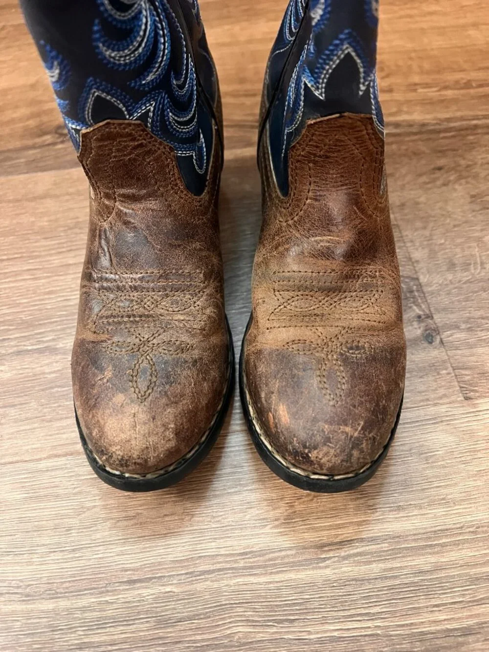 Cody James Western Cowboy Leather Boots - Brown blue Sz 12